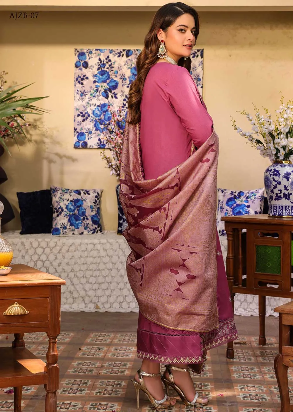 AJZB-07 - Unstitched - Zarq Barq Collection by Asim Jofa 2023