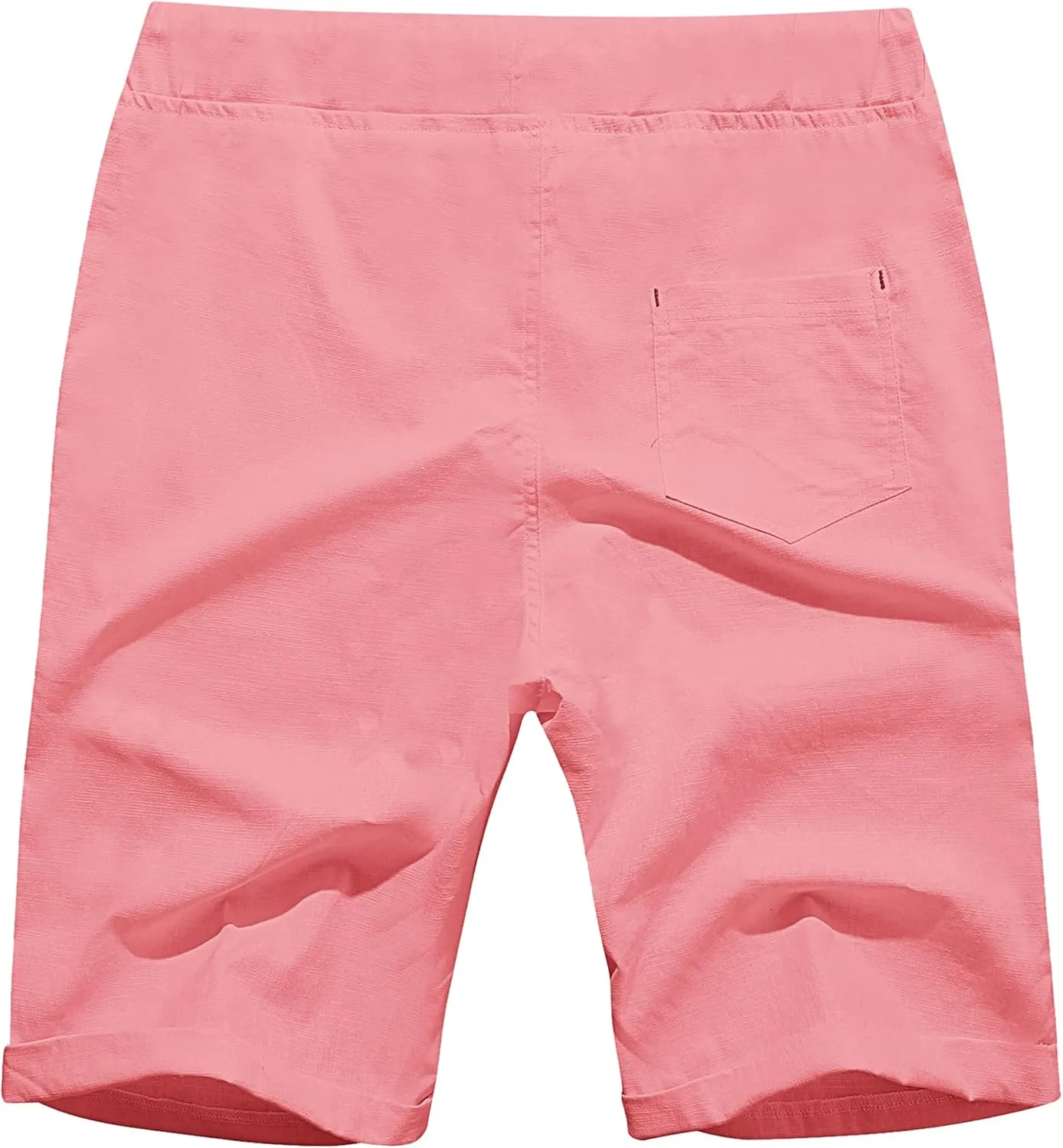 Boisouey Men's Linen Casual Classic Fit Short Summer Beach Shorts