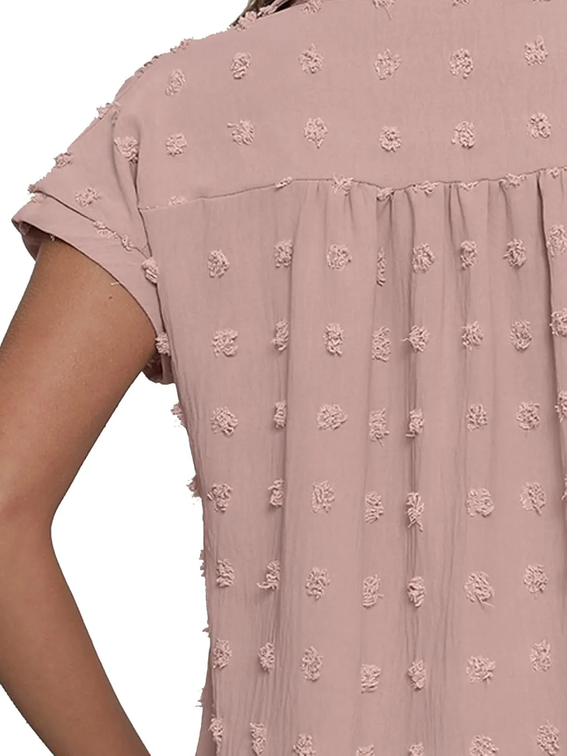 BOTHENIAL Women White Button Down Shirt Dressy Casual Work Tops Chiffon Blouse Summer Short Sleeve Shirts