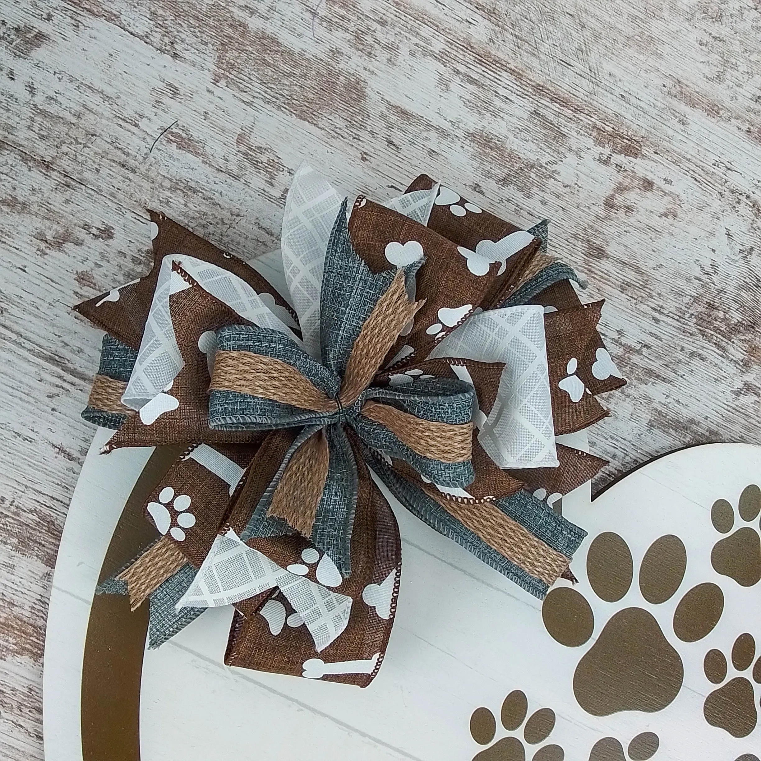 Dog Lover Gift, Heart Shaped Door Hanger, Paw Print Decor