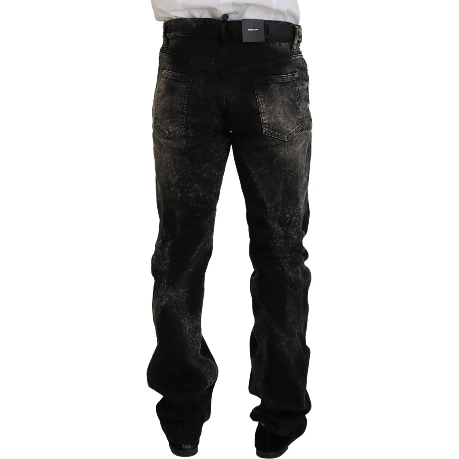 Dsquared² Black Washed Cotton Straight Fit Casual Denim Jeans