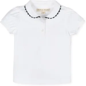 Hope & Henry Girls' Short Sleeve Flutter Sleeve Knit Top