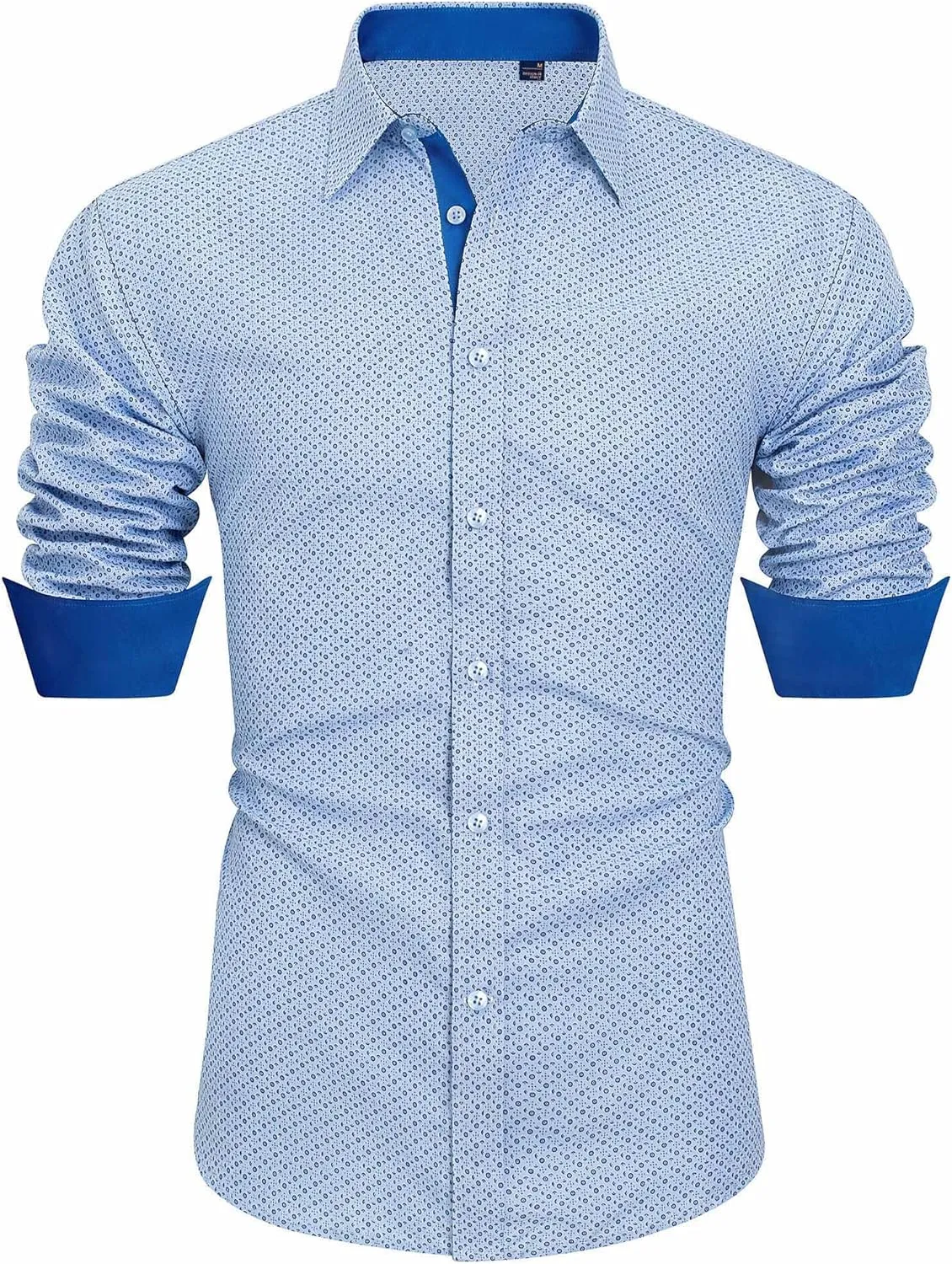 J.VER Men's Printed Dress Shirts Casual Long Sleeve Stylish Button Down Shirt