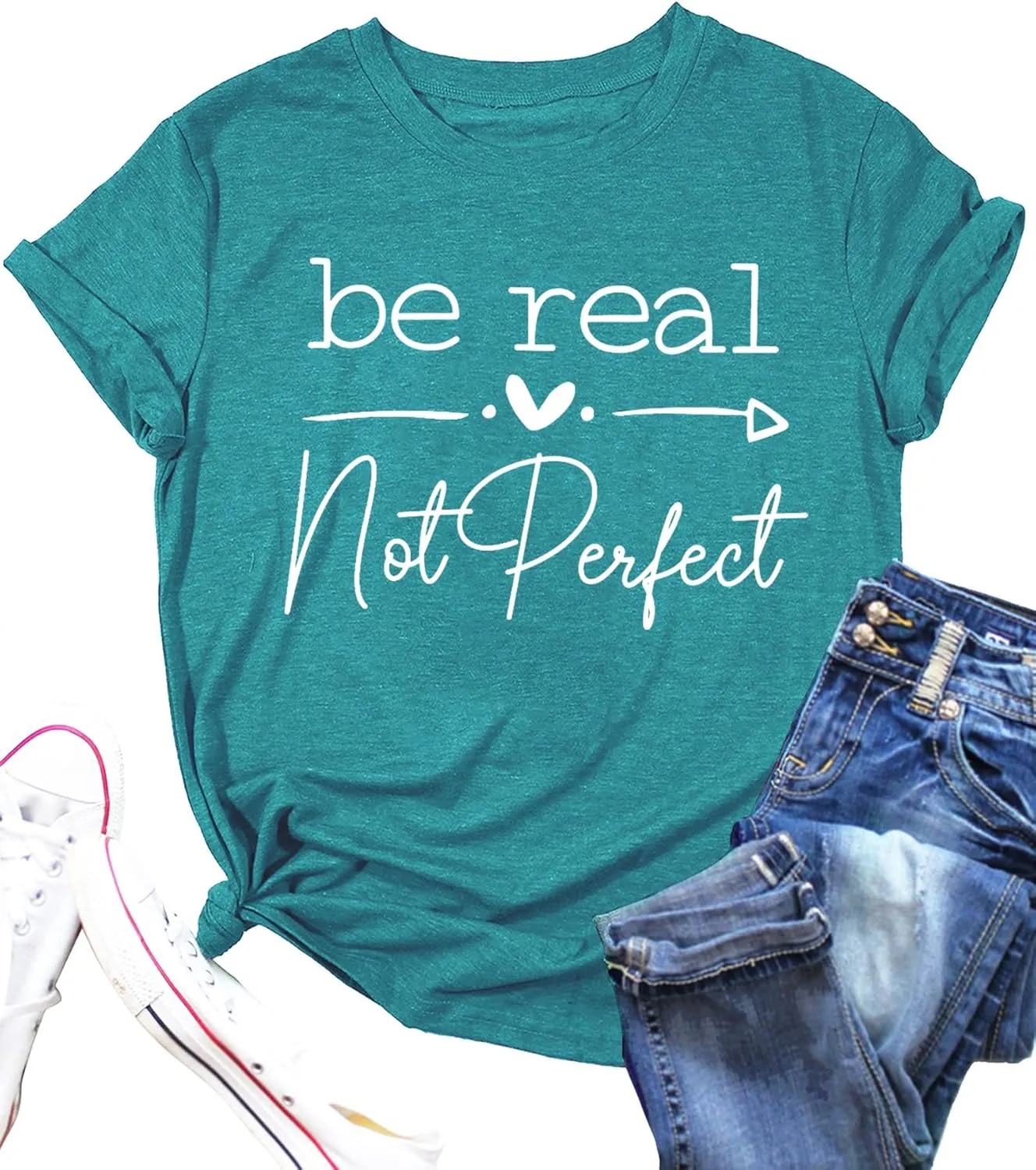 Kindness Shirt Tops for Women Be Real Not Perfect T-Shirt Short Sleeve Inspirational Graphic Tees Shirts