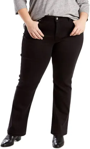Levi's Women's Plus-size 414 Classic Straight Jeans Pants, -soft black, 38 (US 22) L