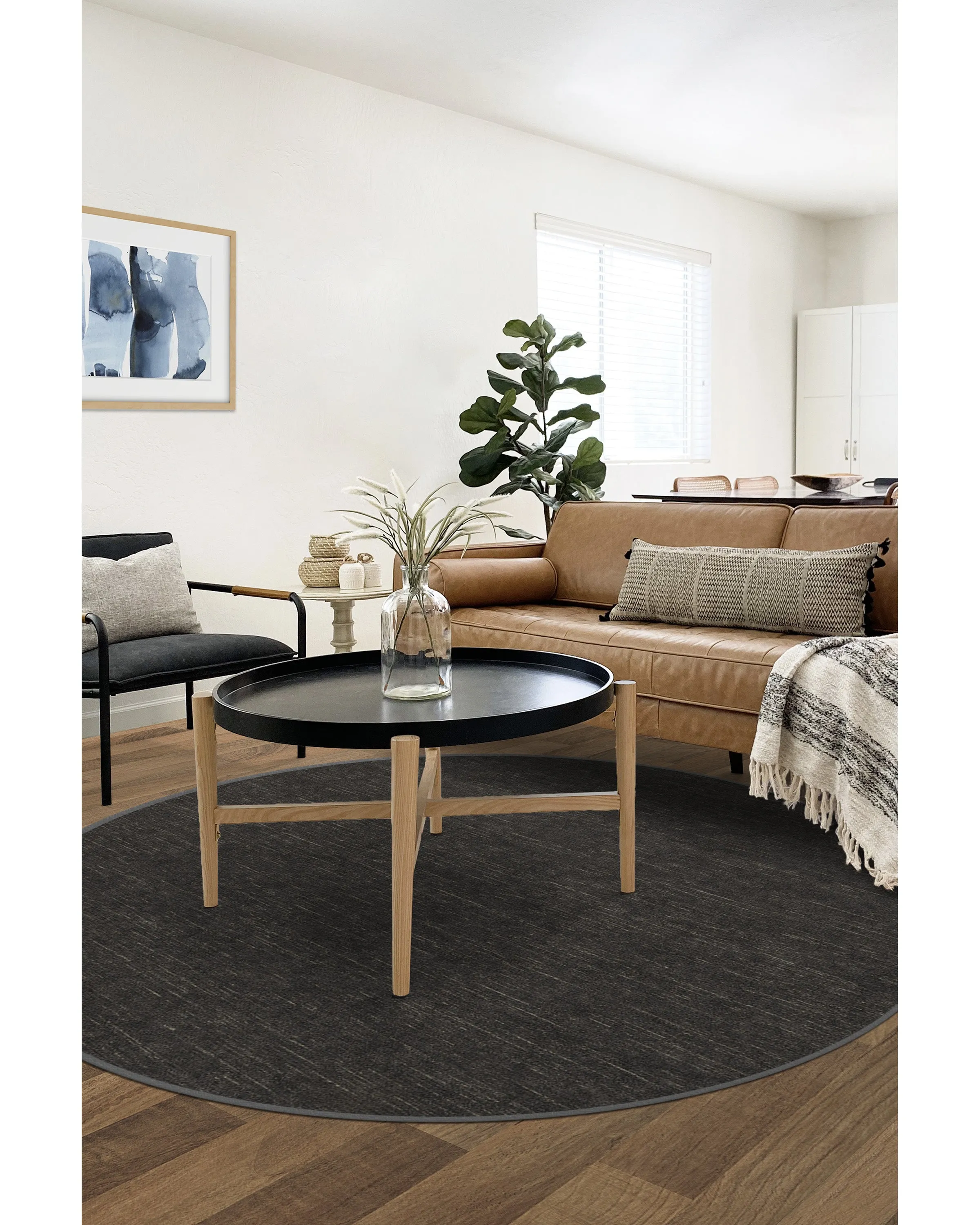 Melange Solid Charcoal Rug
