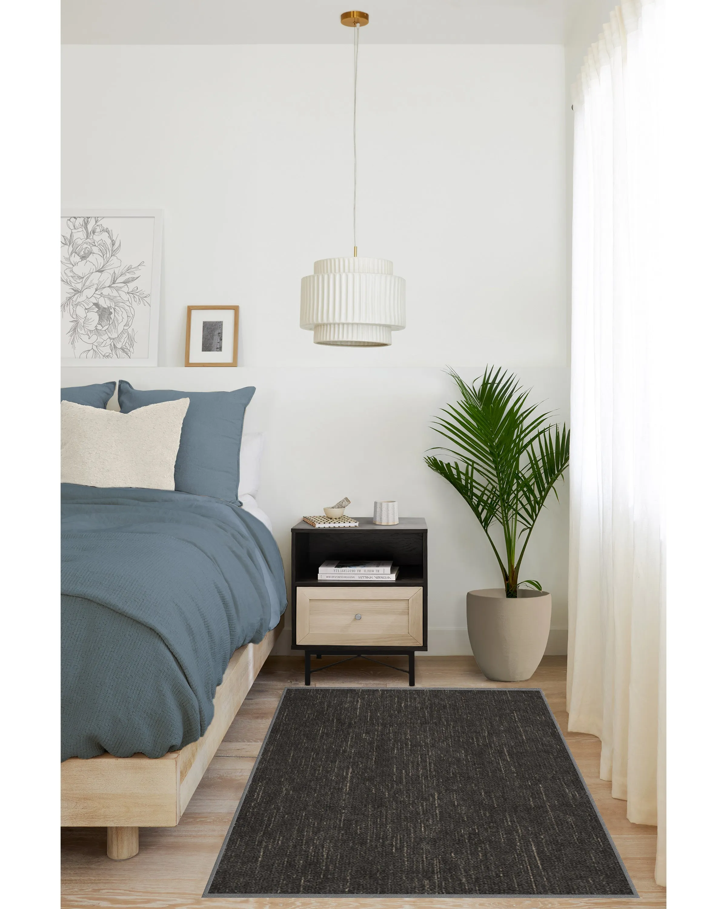 Melange Solid Charcoal Rug