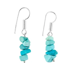 Natural Turquoise Chips Crystal Earring, Yoga Jewelry, Meditation Earring, Raw Gemstone, Birthday, Gift for Her, Gemstone Jewelry, Mother's Day Gifts (Turquoise)