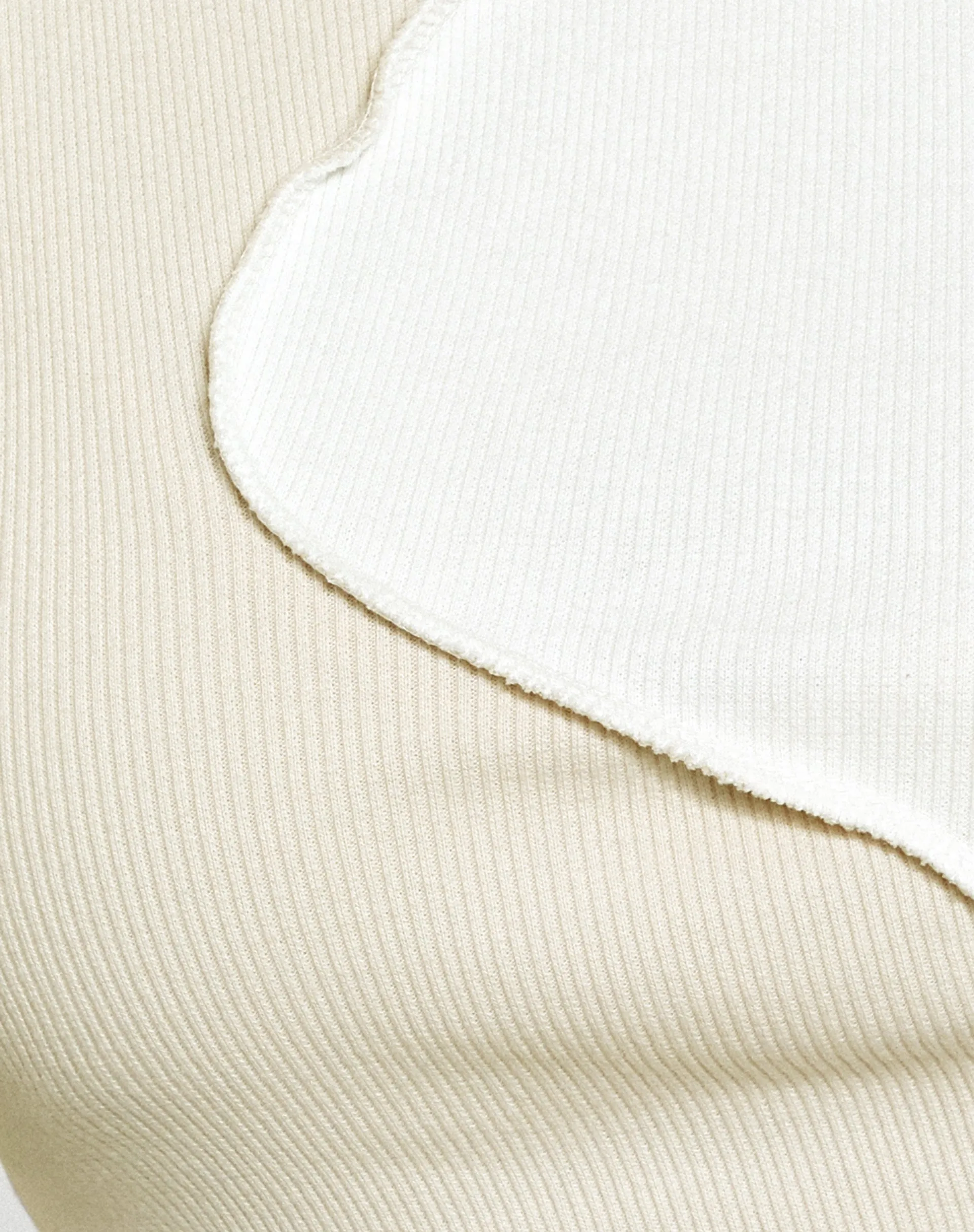 Ruta Crop Top in Panelled Ivory and Winter White