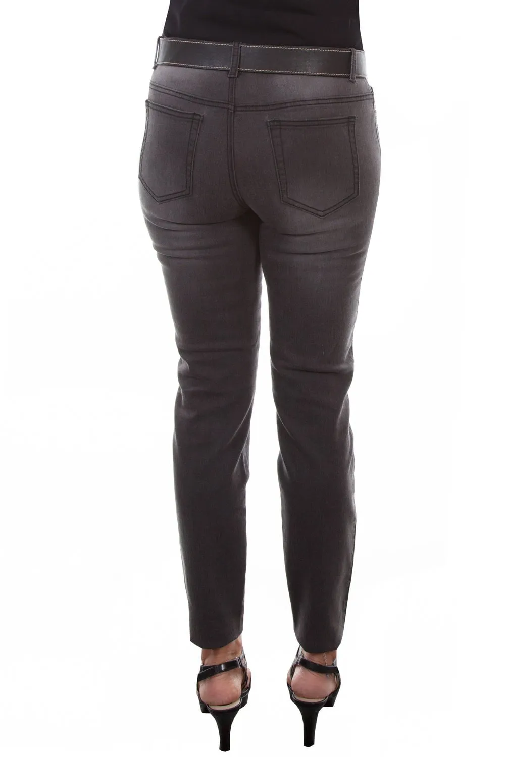 Scully Womens Black Cotton Blend Tonal Jeans