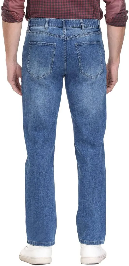 Soojun Men's Flex Waist Regular Fit Straight Leg Jeans