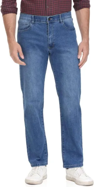 Soojun Men's Flex Waist Regular Fit Straight Leg Jeans