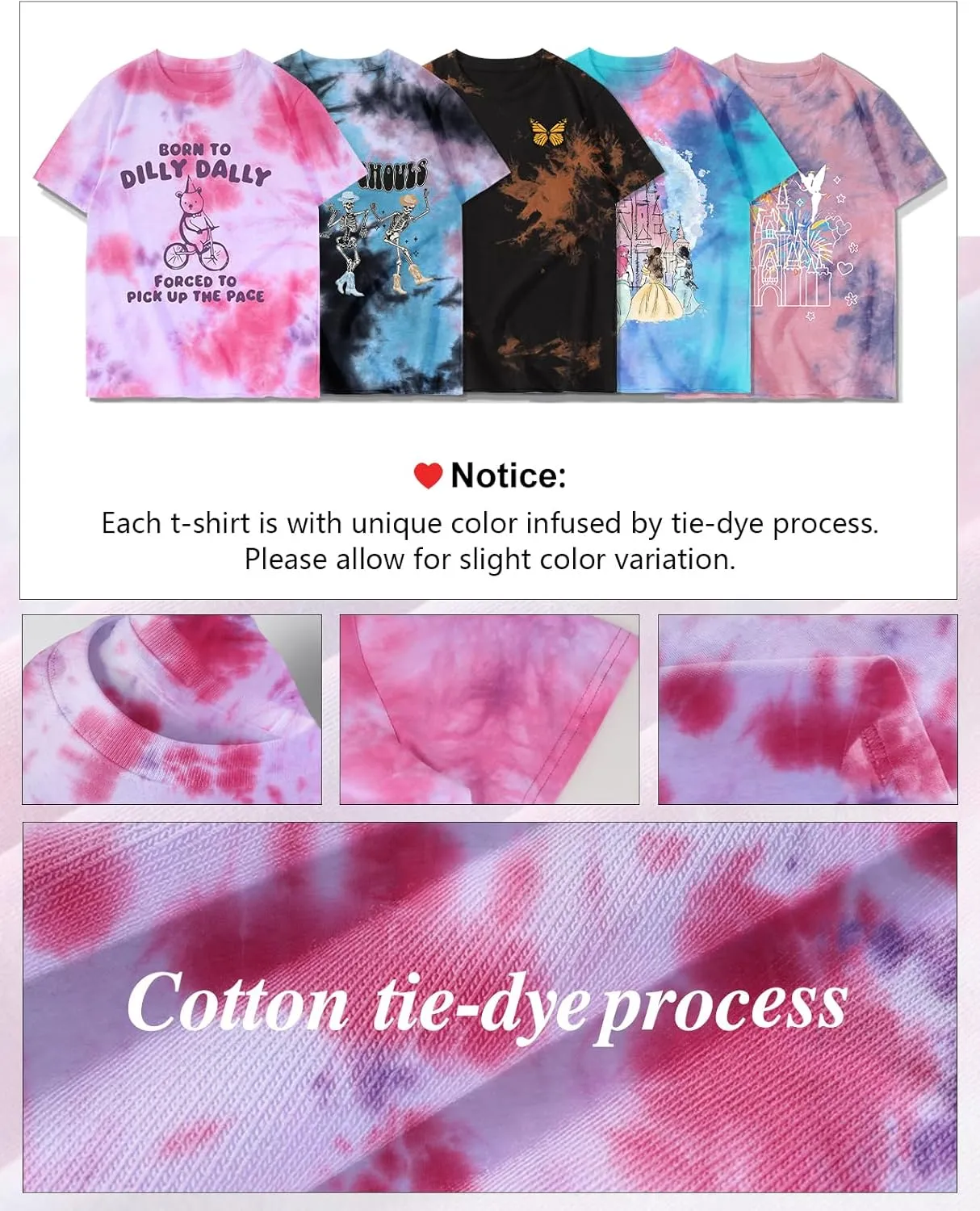 Tie Dye Shirt Women - Novelty Tie Dye T Shirt Short Sleeve Round Neck Casual Trendy Graphic Tee for Girls