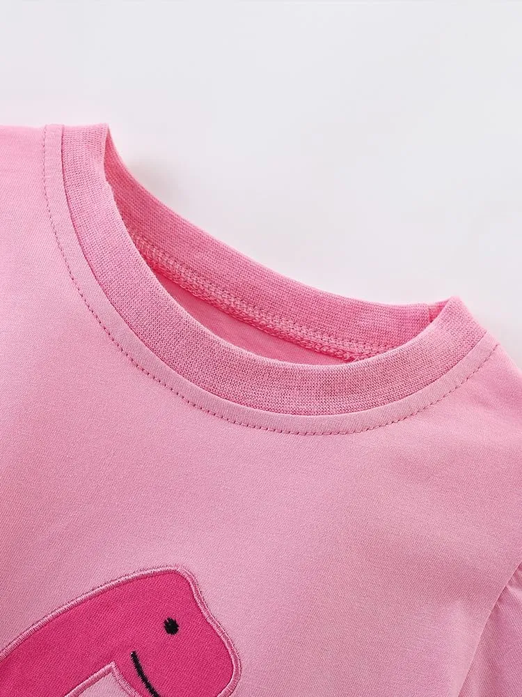 Toddler Baby Girl Short Sleeve Dinosaur T-Shirt Ruffle Sleeve Cotton Unicorn Tank Tops Tee