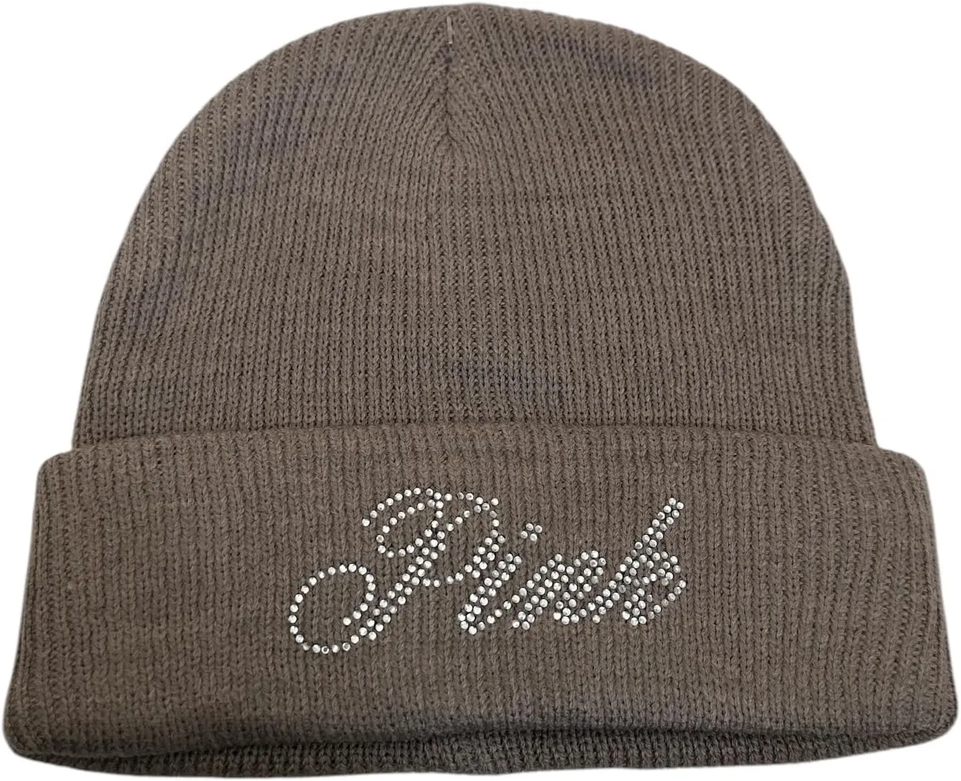 Victoria's Secret Pink Rib Knit Rhinestones Shine Beanie Color Brown New