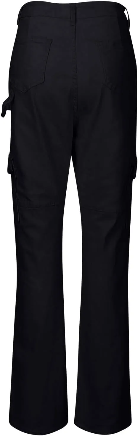 Women's Fashion Solid Color Hip High Waist Multi-Pocket Workwear Dressy Casual Jeans