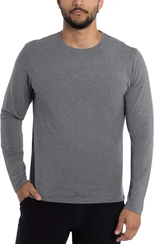 X RAY Men's Crewneck & Hooded Long Sleeve T-Shirt, 95% Cotton Stretch Slim Fit Basic Shirt for Men